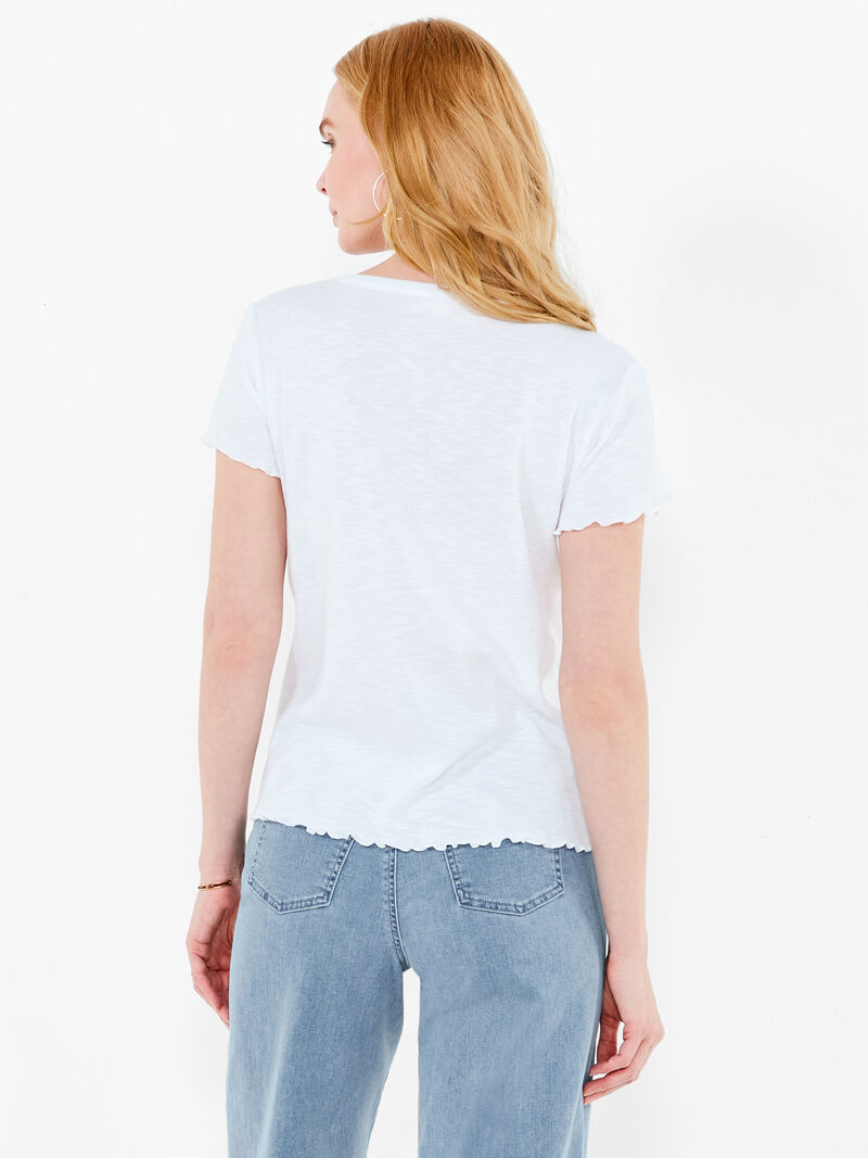 Woman Wears NZT Short Sleeve Crew Neck Lettuce Edge Tee image number 2