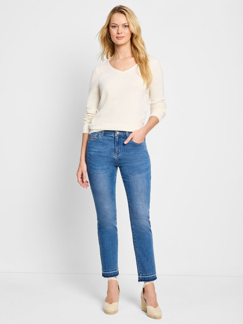 Woman Wears Set In Sleeve Sweater image number 1