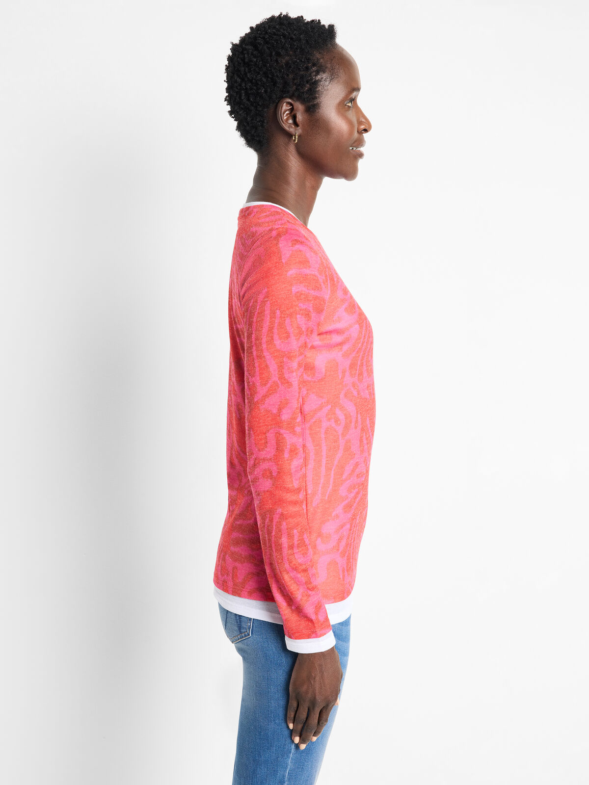 NZT Stamped Leaves Double Layer Top