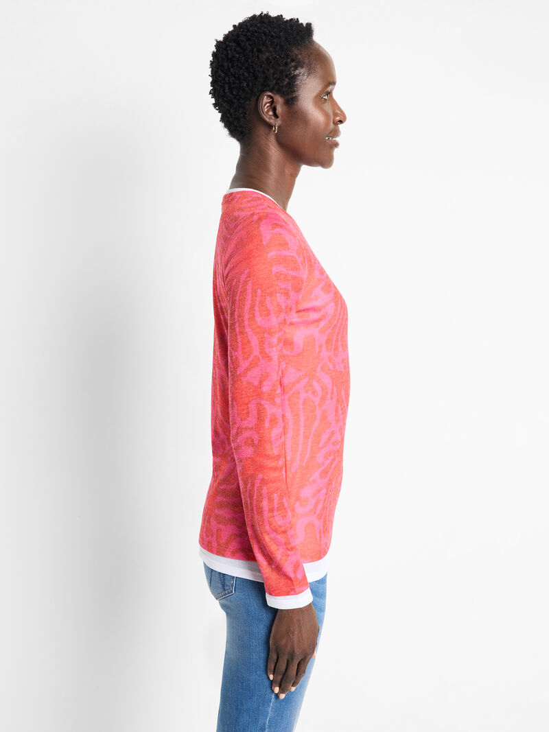 NZT Stamped Leaves Double Layer Top