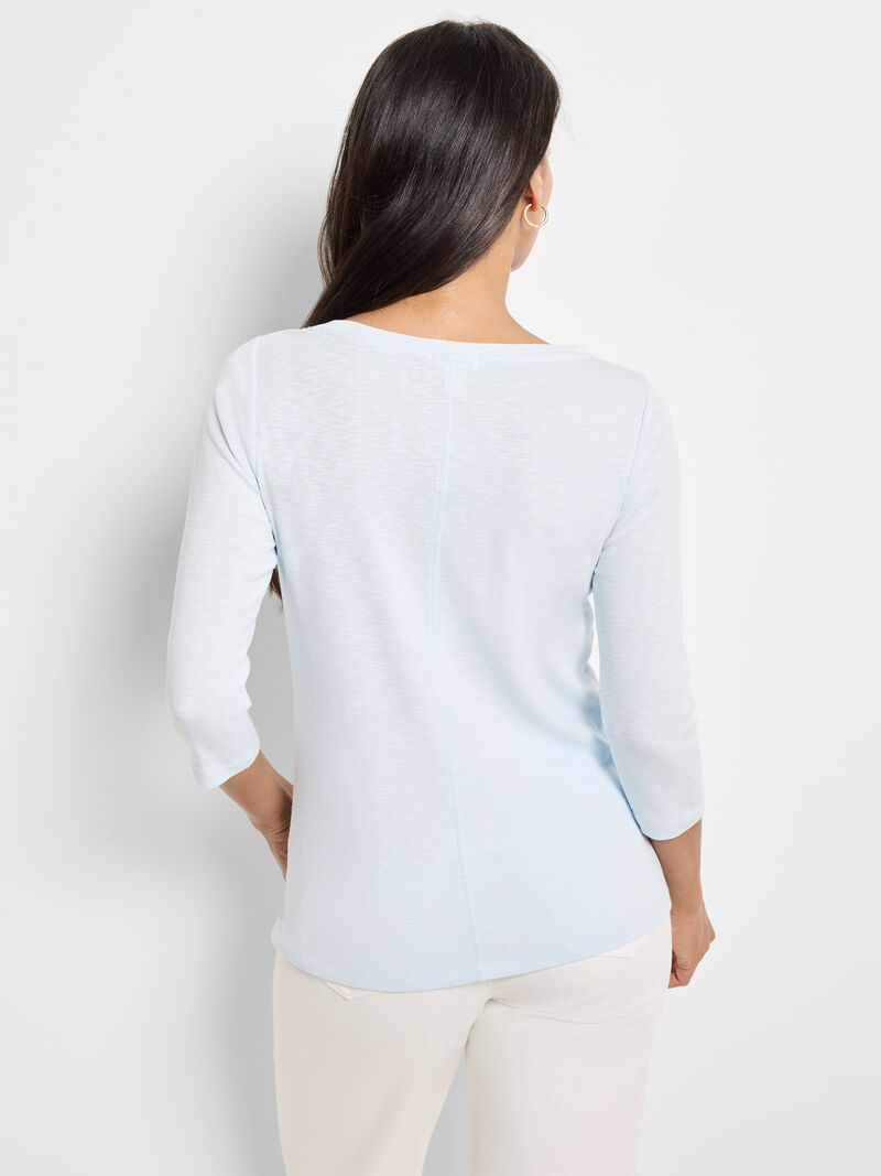 Woman Wears NZT 3/4 Sleeve Boat Tee image number 2
