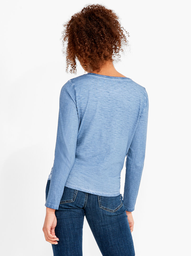 Woman Wears NZT Bracelet Sleeve Knot Front Tee image number 2