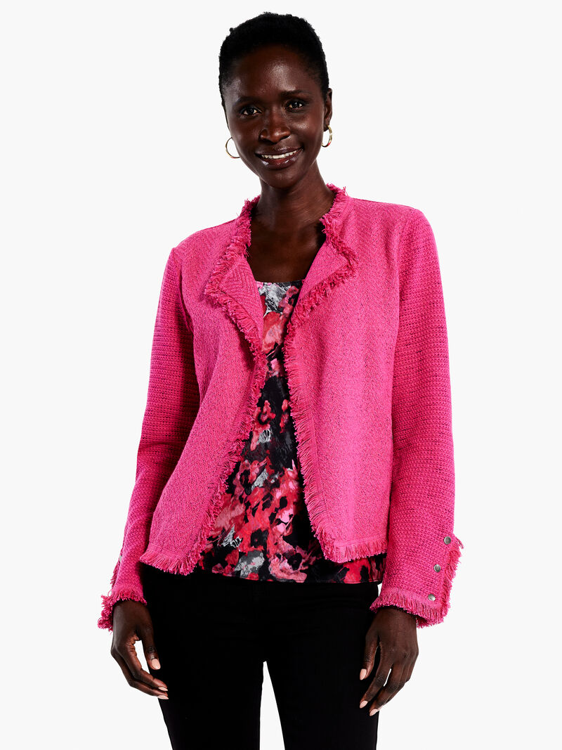 Woman Wears Fringe Mix Jacket image number 0