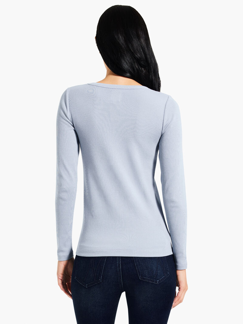 Woman Wears Perfect Knit Rib Long Sleeve V Neck image number 2