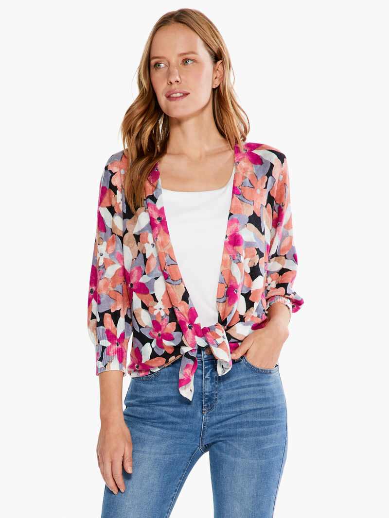 Woman Wears Glowing Petals 4-Way Cardigan image number 2