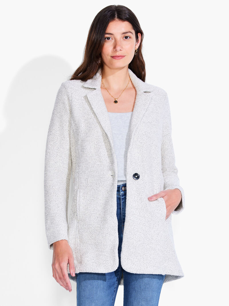 Woman Wears Easy Boucle Knit Blazer image number 0