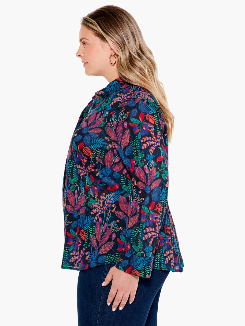 Woman Wears Vibrant Garden Crinkle Shirt image number 1