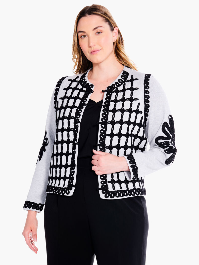 Woman Wears Romantic Soutache Knit Jacket image number 0