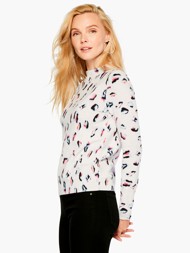 Woman Wears Joyful Leopard Sweater image number 1