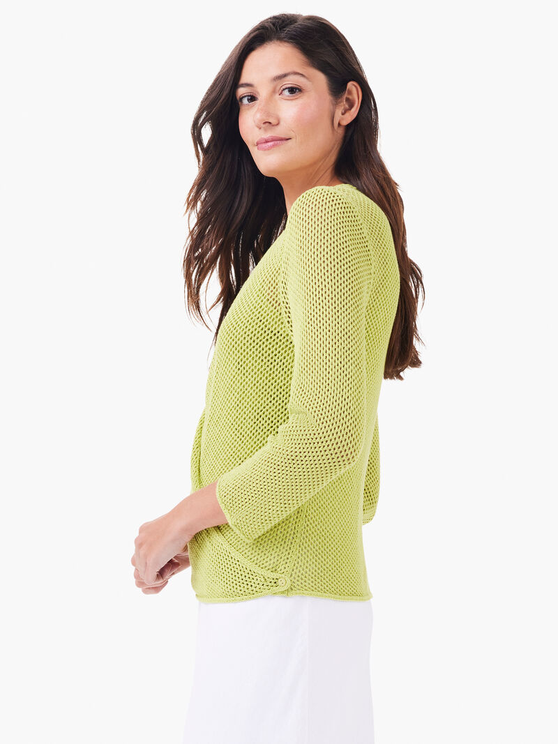 Woman Wears Mesh 4-Way Cardigan image number 3