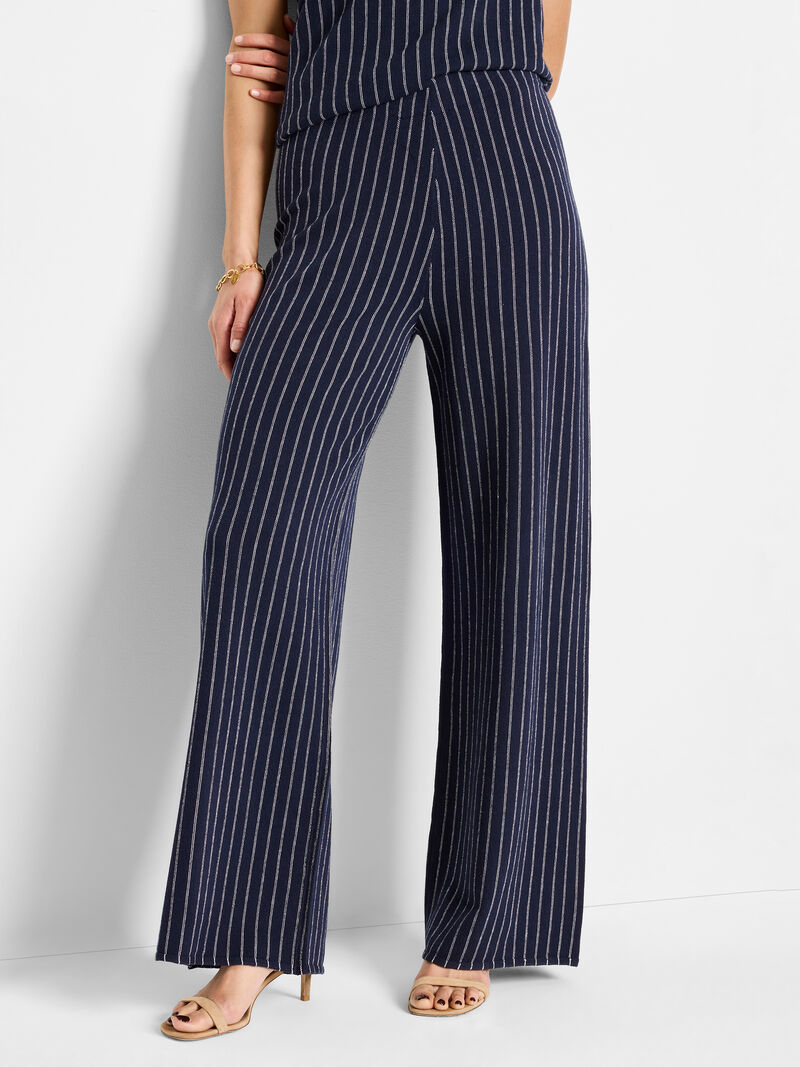 30" Destination Stripe Wide-Leg Knit Pant