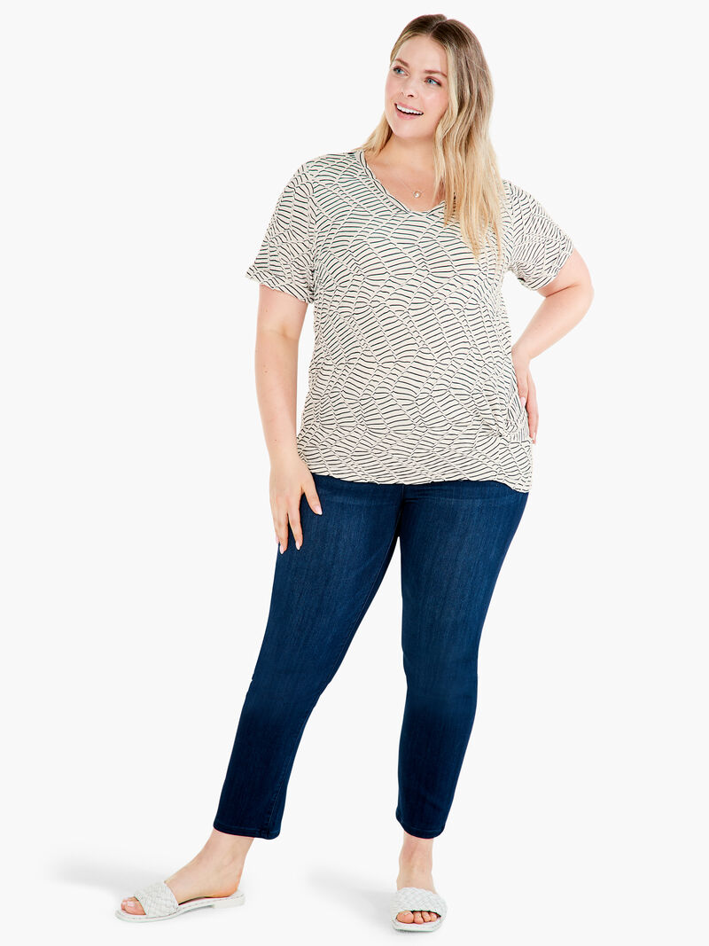 Woman Wears Mixed Lines Tee image number 3