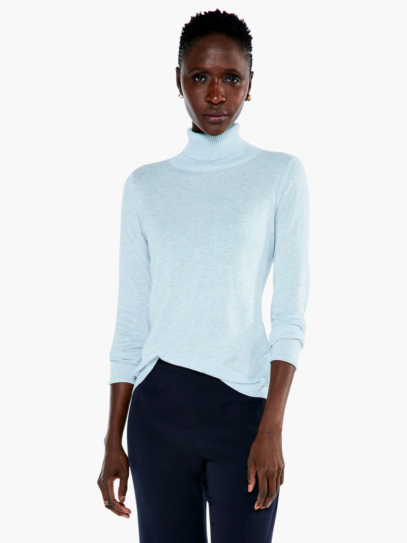 Woman Wears Turtleneck Sweater Tee image number 0