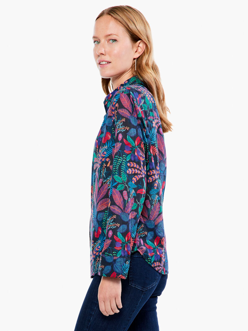 Woman Wears Vibrant Garden Crinkle Shirt image number 1