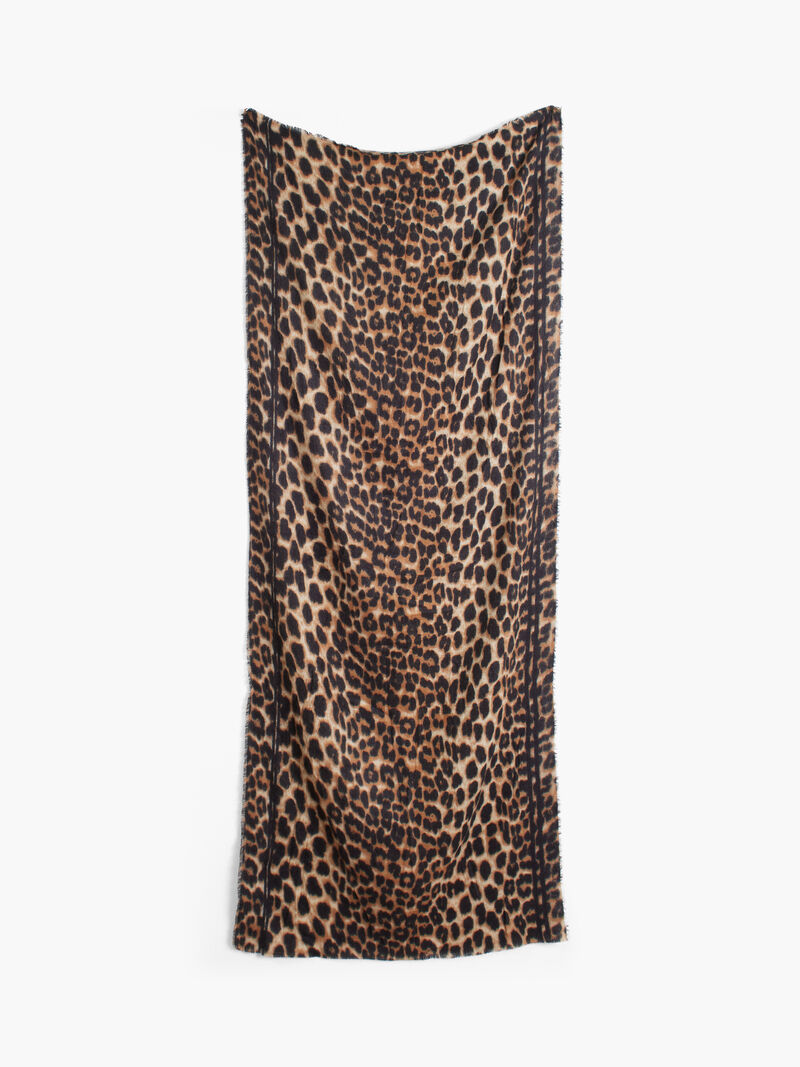 Woman Wears Classic Leopard Scarf image number 0