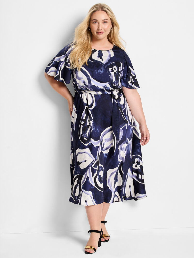 Woman Wears Watercolor Vines Brooke Dress image number 0