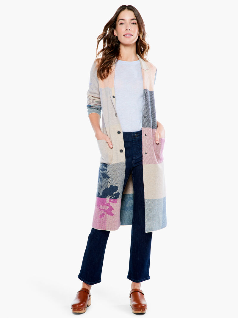 Woman Wears Placed Pattern Plaid Jacket image number 1
