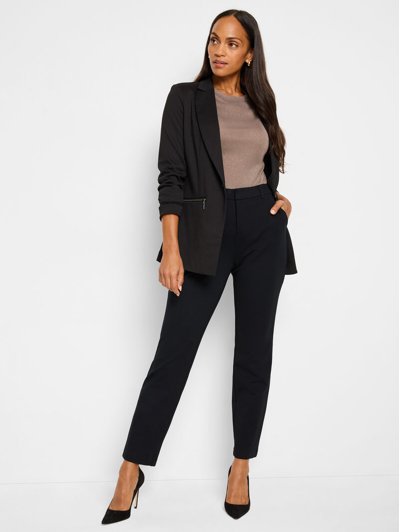 Woman Wears 28" Ponte Knit Trouser image number 1