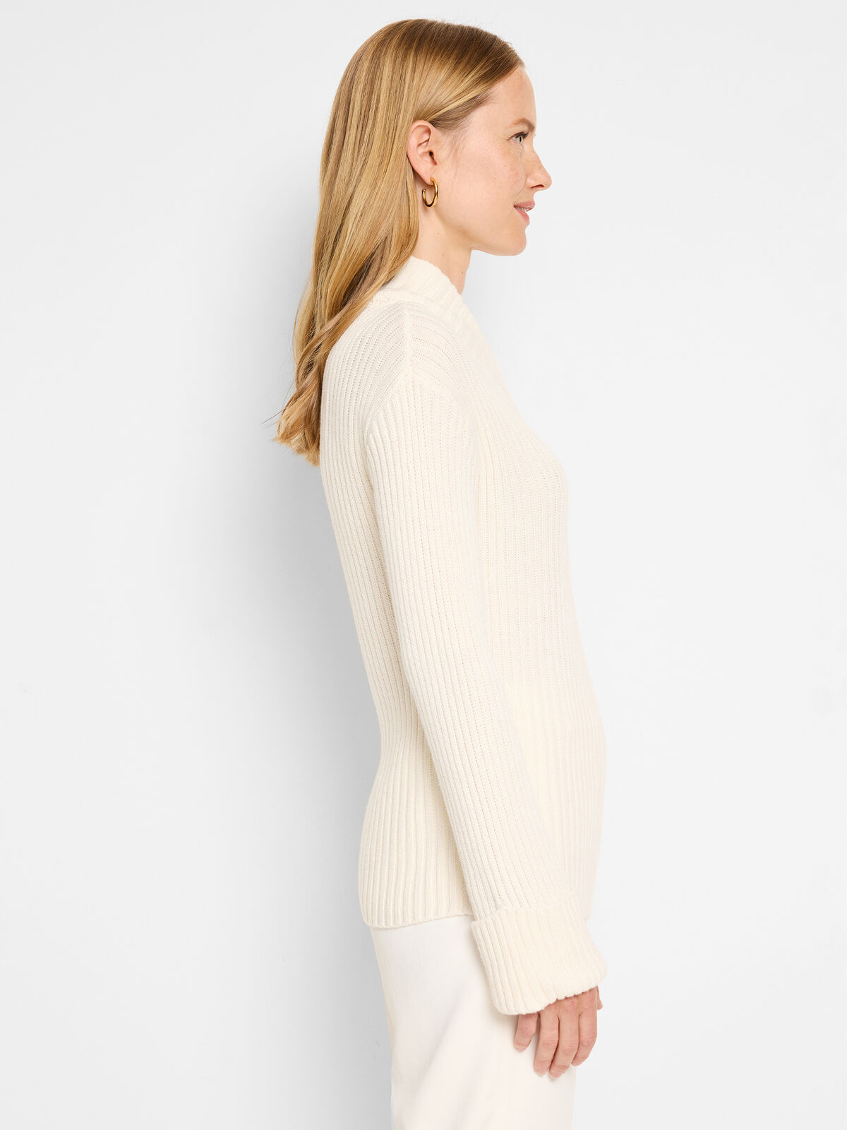 Mock V Ribbed Sweater