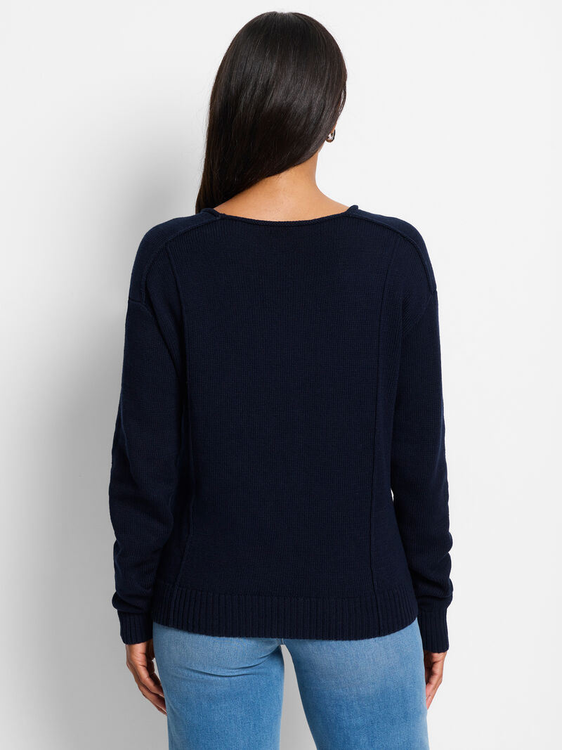 Woman Wears Seamed Up Sweater image number 3