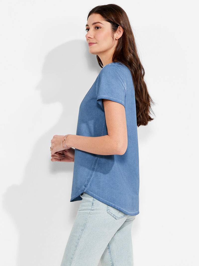 NZT Short Sleeve Shirt Tail Crew Neck Tee