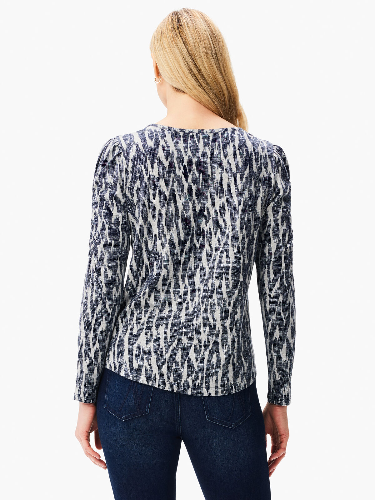 NZT Ikat Long Sleeve Ruched Tee