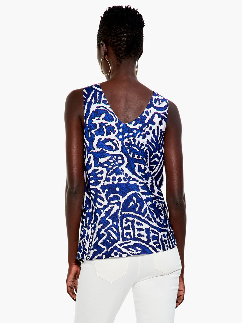 Woman Wears Indigo Stamp Tank image number 2