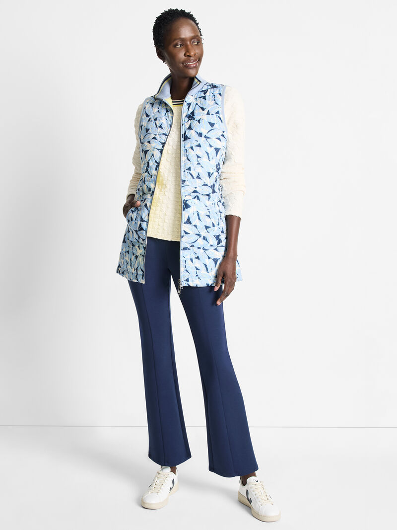 Woman Wears Winter Floral Reversible Vest image number 1