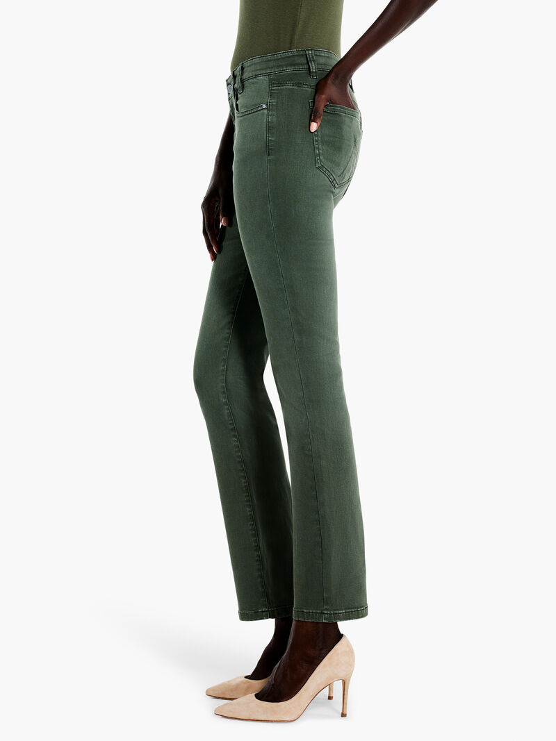 Woman Wears 28" Colored Mid-Rise Straight Ankle Jeans image number 2