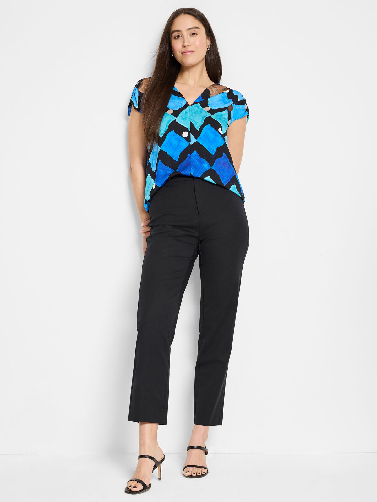 Sea Glass Ruched Woven Top