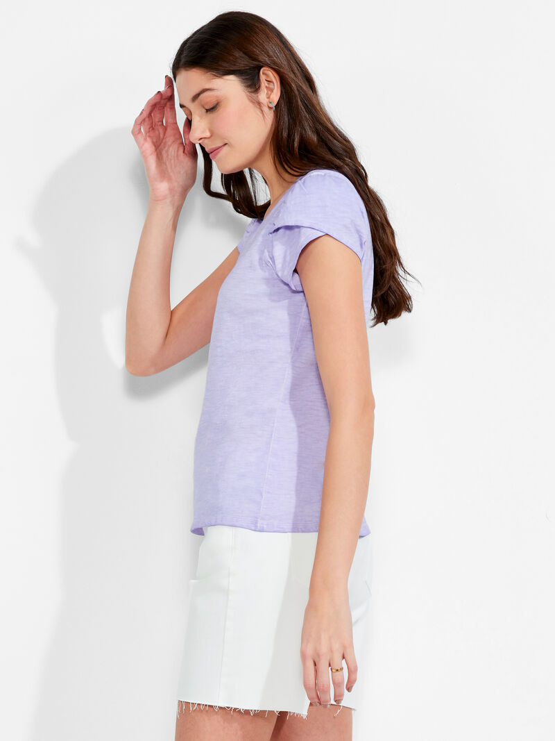 NZT Short Sleeve Tulip Sleeve Scoop Tee