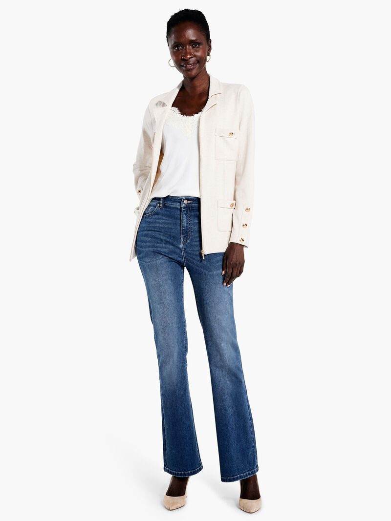 Woman Wears City Charm Knit Blazer image number 3