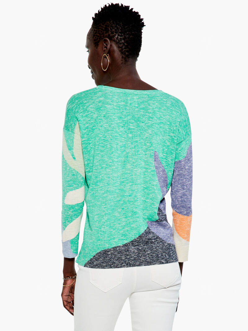 Woman Wears Leaf Burst Sweater image number 2