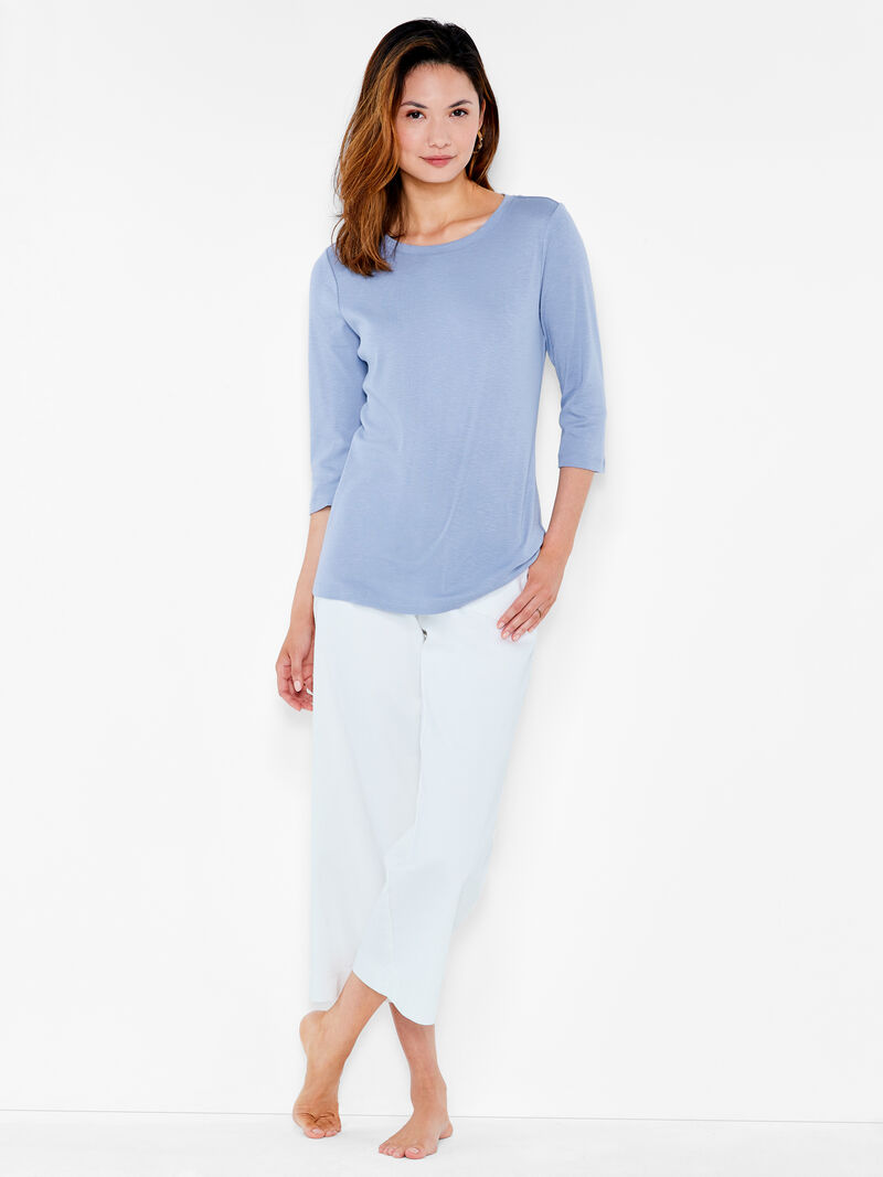 Woman Wears NZT 3/4 Sleeve Boat Tee image number 3