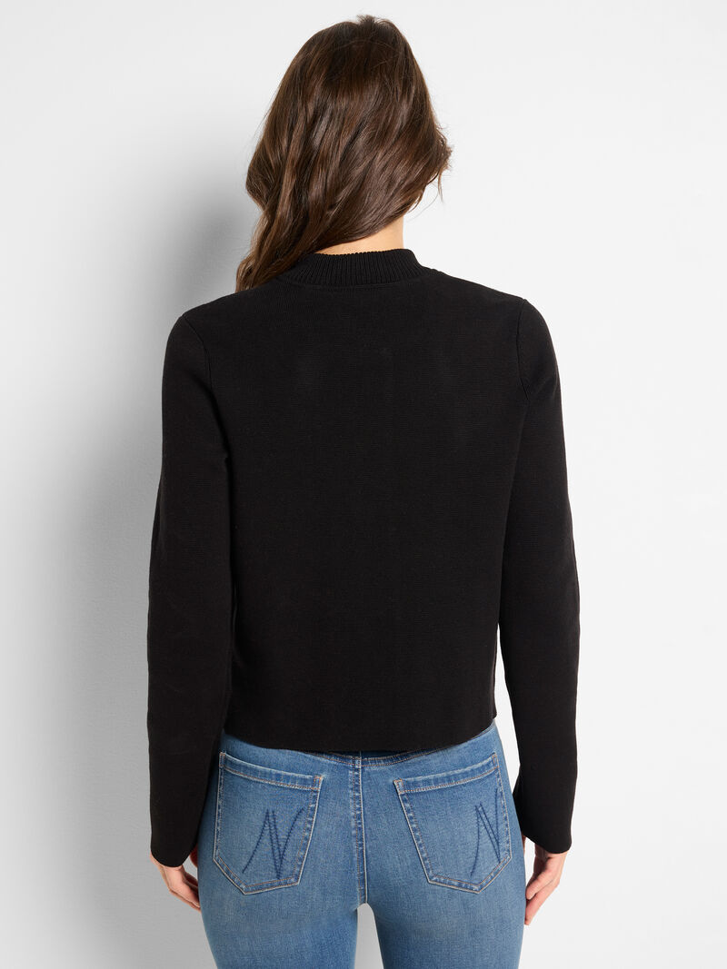 Woman Wears Knit Bomber Jacket image number 3