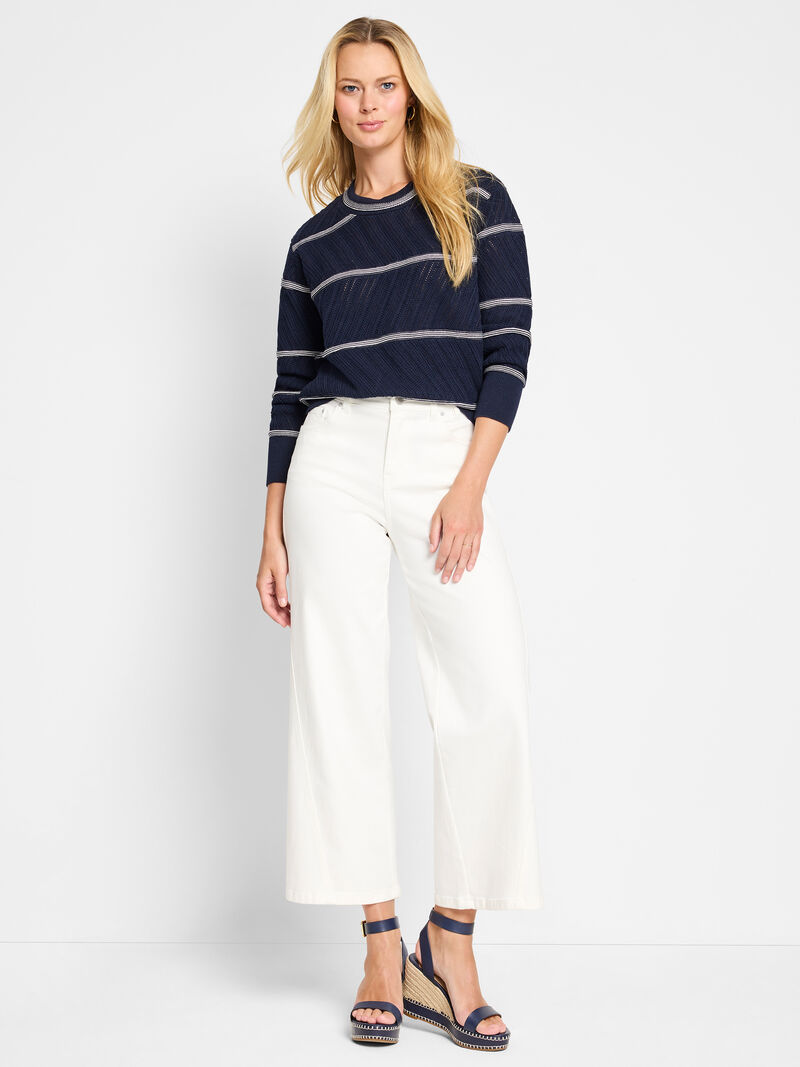 Pointelle Stripe Sweater