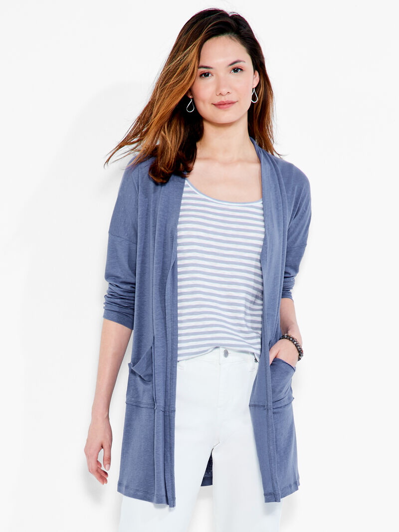 Woman Wears NZT Long Sleeve Pocket Cardigan image number 0