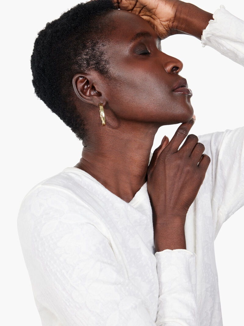 Woman Wears Lace Knit Tee image number 4