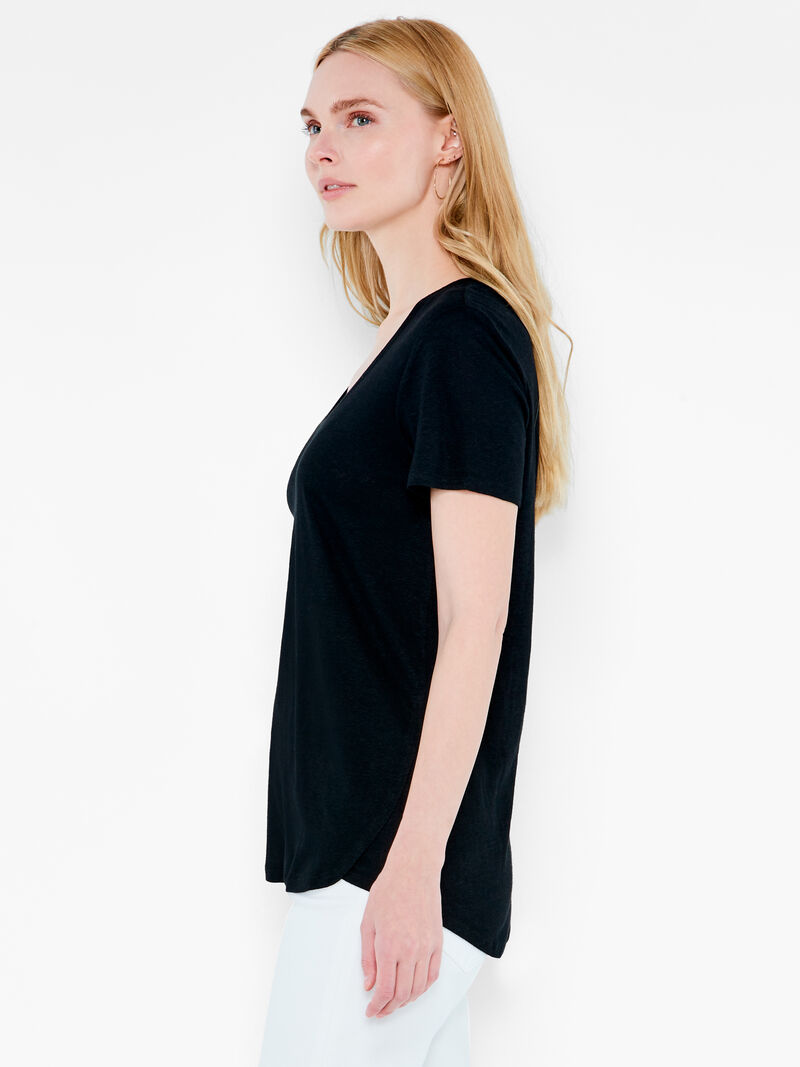 Woman Wears NZT Short Sleeve Shirt Tail Scoop Tee image number 1