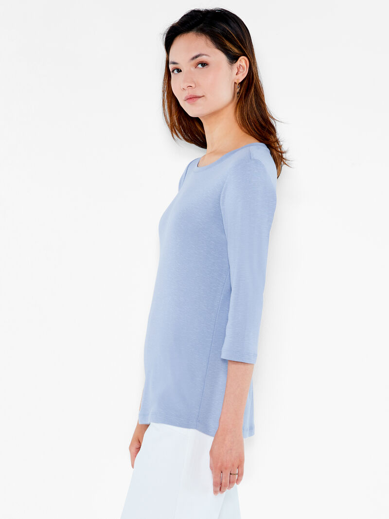 Woman Wears NZT 3/4 Sleeve Boat Tee image number 1