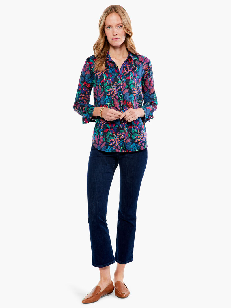 Woman Wears Vibrant Garden Crinkle Shirt image number 3
