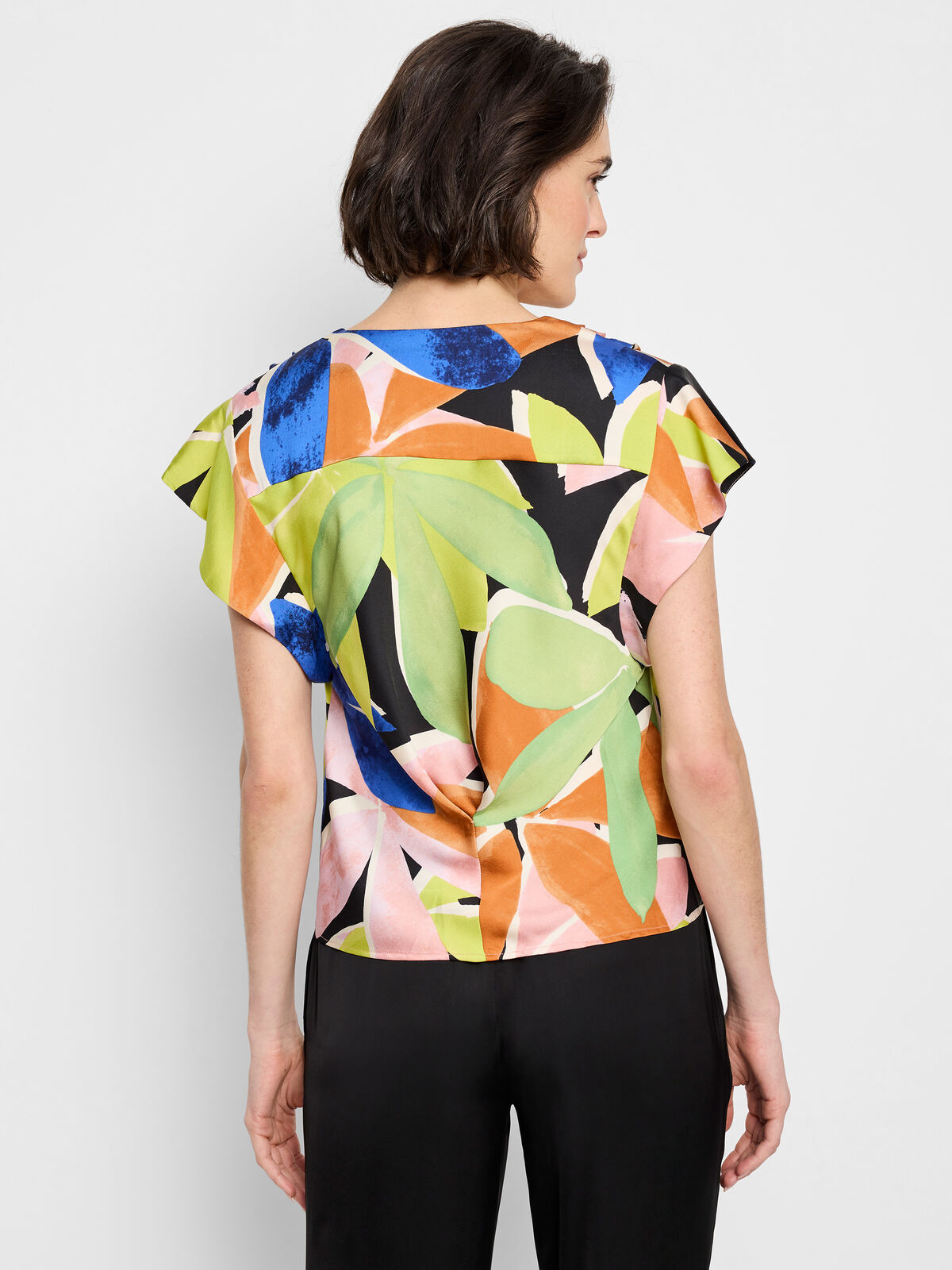Mega Blooms Flutter Woven Top