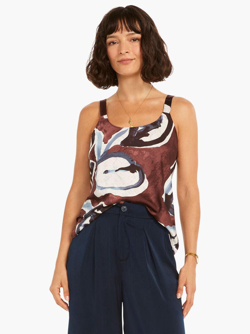 Woman Wears Watercolor Vines Tank image number 0
