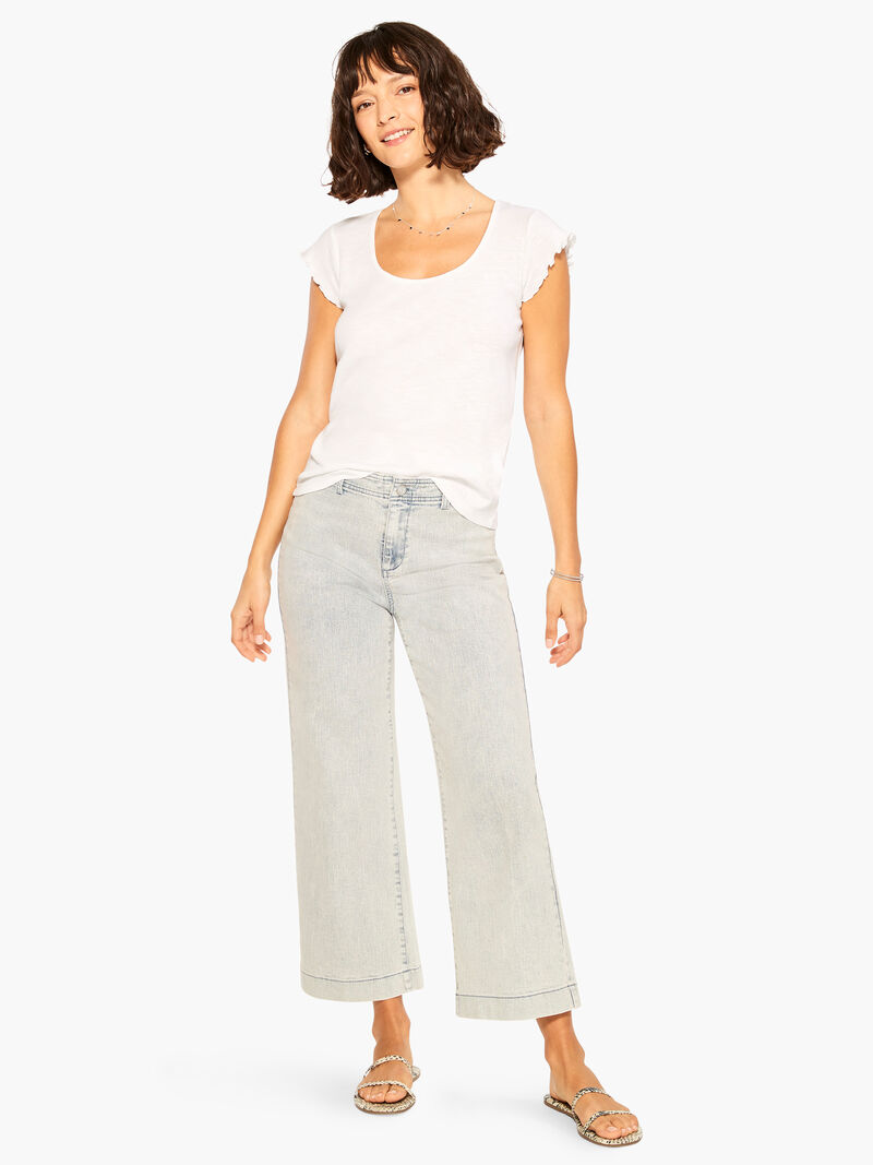 Woman Wears NZT Short Sleeve Scoop Lettuce Edge Tee image number 3