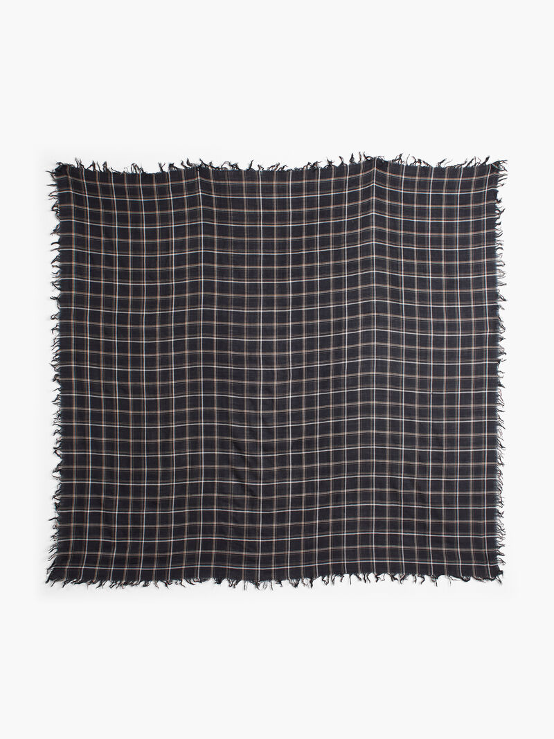 Woman Wears Chan Luu Plaid Long Scarf image number 0