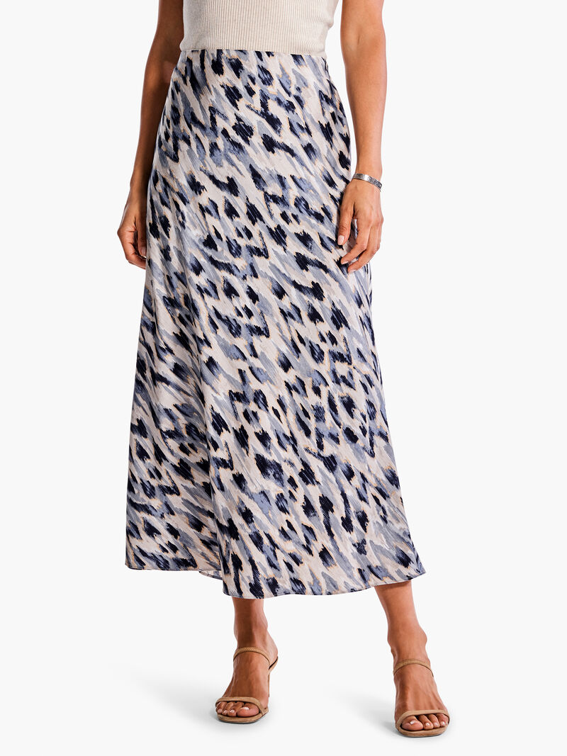 Woman Wears Misty Ikat Slip Skirt image number 0