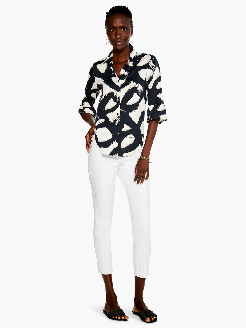 Woman Wears Squiggle Stretch Shirt image number 3