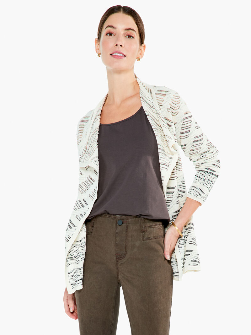 Woman Wears Draped Ombre Cardigan image number 0