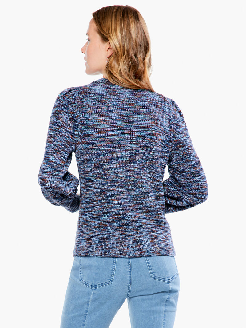 Woman Wears Femme Sleeve Spacedye Sweater image number 3