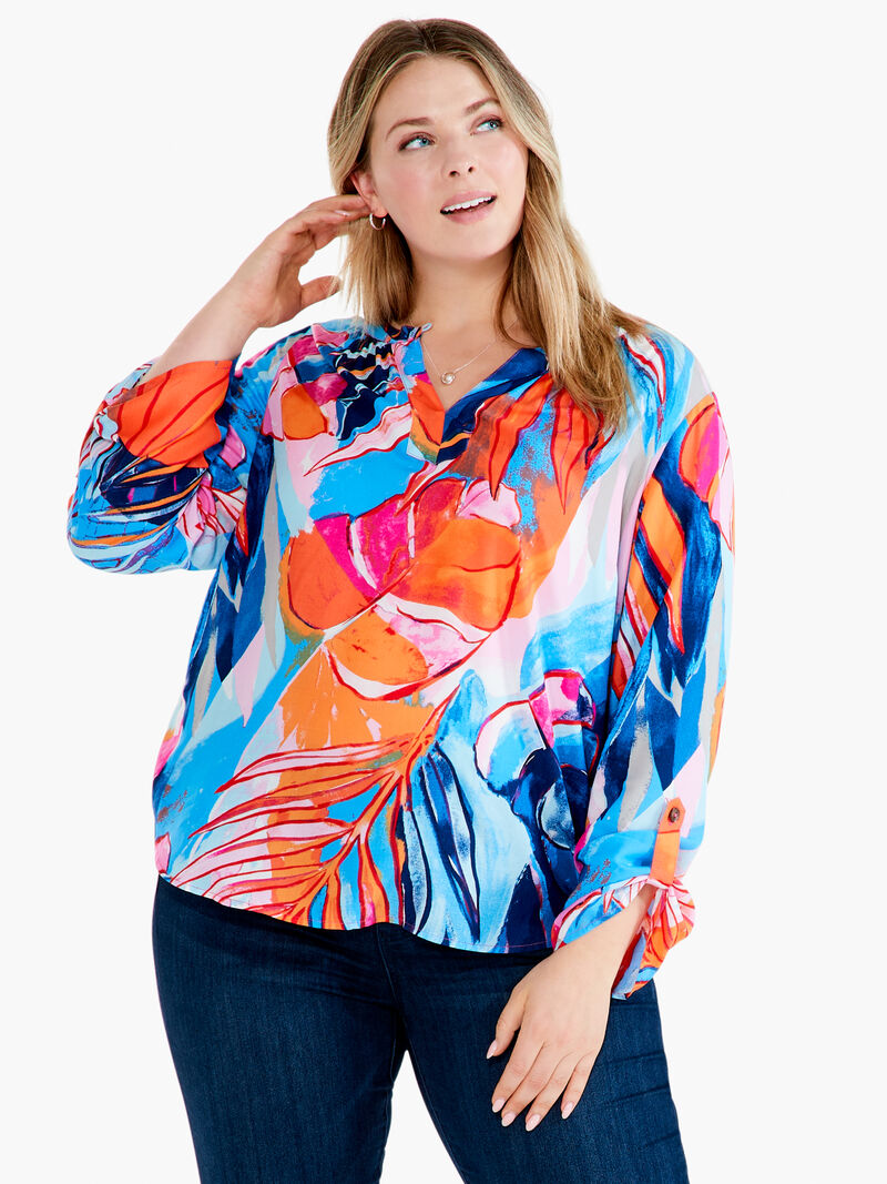 Woman Wears Tropical Mirage Top image number 4